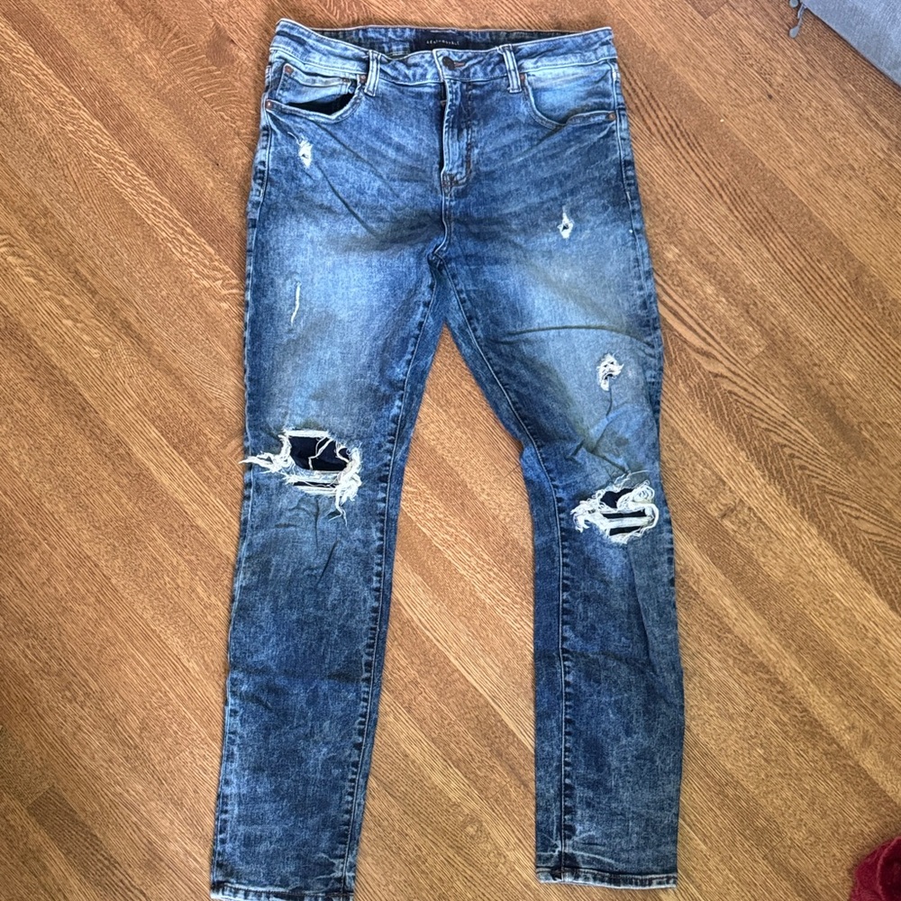 Aeropostale Men's Skinny Jeans - Faded Blue